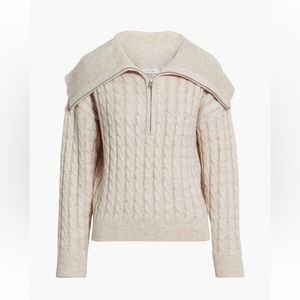 FRAME sweater new with tags
Mélange cable-knit wool-blend half-zip
sweater
